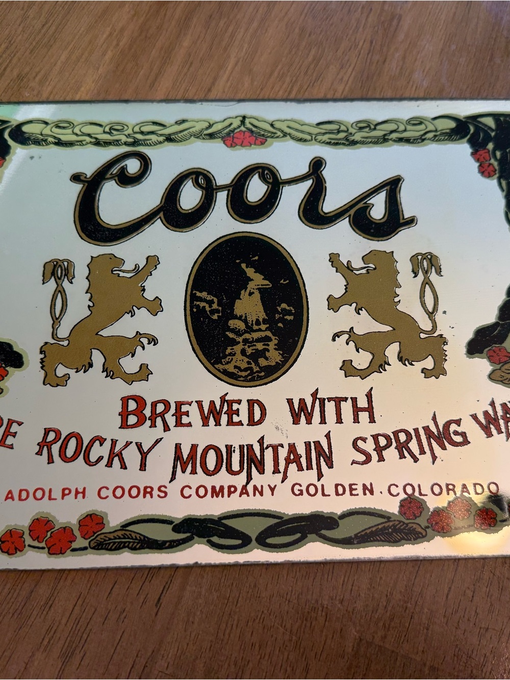 Vintage 1980s Coors Banquet Beer Bar Mirror Sign